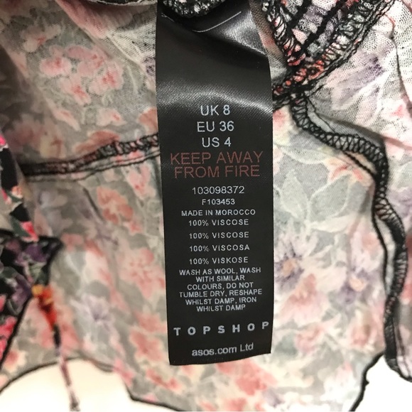 Topshop Floral Front Tie Blouse - Picture 8 of 9